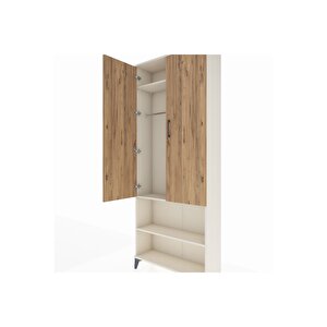 Arges Dolap 3 Raflı 2 Kapaklı Tek Askılı 88x30x221 Aytaşı-çam