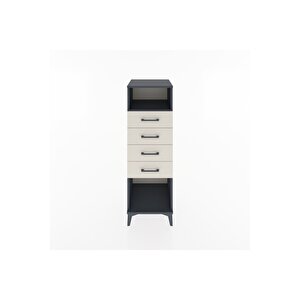 Hyperion Dolap Tek Raflı 4 Çekmeceli 44x44x134 Antrasit-aytaşı