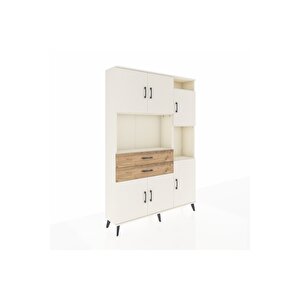 Arges Dolap 9 Raflı 2 Çekmeceli 6 Kapaklı 132x30x195 Aytaşı-aytaşı/çam