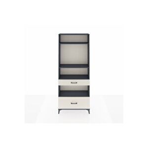 Arges Dolap 4 Raflı 2 Çekmeceli 88x30x221 Antrasit-aytaşı