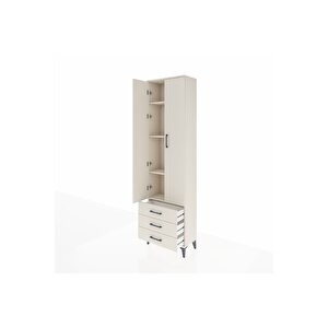 Arges Dolap 4 Raflı 3 Çekmeceli 2 Kapaklı 60x30x221 Aytaşı-aytaşı