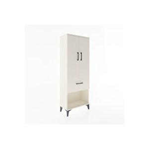 Arges Dolap 3 Raflı Tek Çekmeceli 2 Kapaklı 60x30x163 Aytaşı-aytaşı