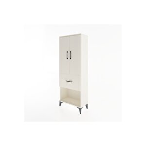 Arges Dolap 3 Raflı Tek Çekmeceli 2 Kapaklı 60x30x163 Aytaşı-aytaşı