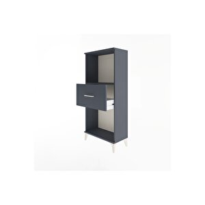 Arges Dolap Tek Raflı Tek Çekmeceli 60x30x134 Antrasit-antrasit