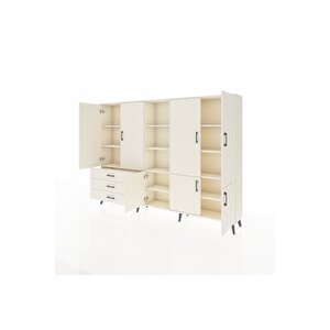 Arges Dolap 11 Raflı 3 Çekmeceli 7 Kapaklı 220x30x163 Aytaşı-aytaşı