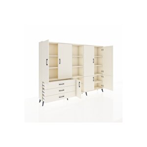 Arges Dolap 11 Raflı 3 Çekmeceli 7 Kapaklı 220x30x163 Aytaşı-aytaşı