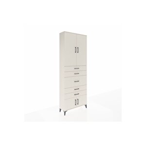 Arges Dolap 3 Raflı 5 Çekmeceli 4 Kapaklı 88x30x243 Aytaşı-aytaşı