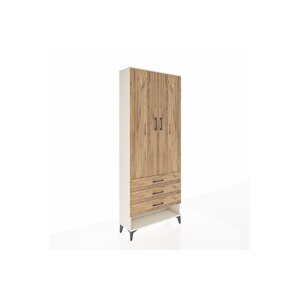 Arges Dolap 2 Raflı 3 Çekmeceli Tek Askılı 88x30x221 Aytaşı-çam