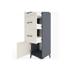 Hyperion Dolap 3 Çekmeceli Tek Kapaklı 44x44x134 Antrasit-aytaşı