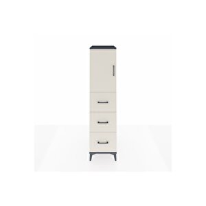 Kronos Dolap 2 Raflı 3 Çekmeceli Tek Kapaklı 44x59x182 Antrasit-aytaşı