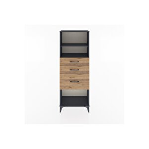 Arges Dolap 2 Raflı 3 Çekmeceli 60x30x163 Antrasit-çam