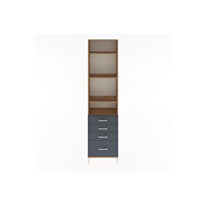 Arges Dolap 4 Raflı 4 Çekmeceli 60x30x243 Çam-antrasit