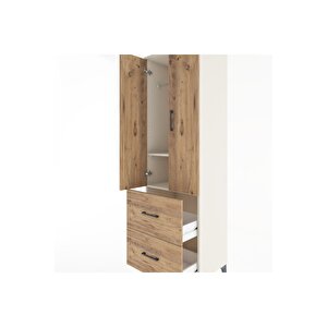 Hyperion Dolap 2 Raflı 2 Çekmeceli Tek Askılı 60x44x195 Aytaşı-çam