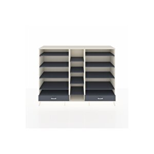 Hyperion Dolap 14 Raflı 2 Çekmeceli  220x44x163 Aytaşı-antrasit