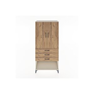 Hyperion Dolap 3 Raflı 3 Çekmeceli 2 Kapaklı 88x44x195 Aytaşı-çam