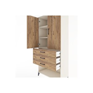 Hyperion Dolap 3 Raflı 3 Çekmeceli 2 Kapaklı 88x44x195 Aytaşı-çam