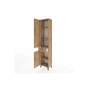 Arges Dolap 4 Raflı Tek Çekmeceli 2 Kapaklı 44x30x221 Çam-çam