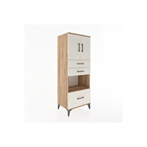 Hyperion Dolap 3 Raflı 3 Çekmeceli 2 Kapaklı 60x44x163 Çam-aytaşı
