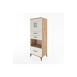 Hyperion Dolap 3 Raflı 3 Çekmeceli 2 Kapaklı 60x44x163 Çam-aytaşı