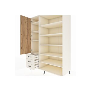 Kronos Dolap 9 Raflı 3 Çekmeceli 3 Kapaklı 132x59x195 Aytaşı-çam/aytaşı