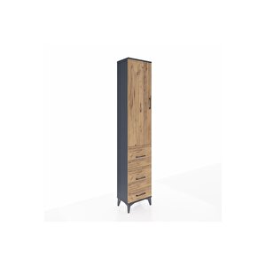 Arges Dolap 2 Raflı 3 Çekmeceli Tek Askılı 44x30x221 Antrasit-çam