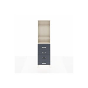 Arges Dolap 3 Raflı 4 Çekmeceli 60x30x221 Aytaşı-antrasit