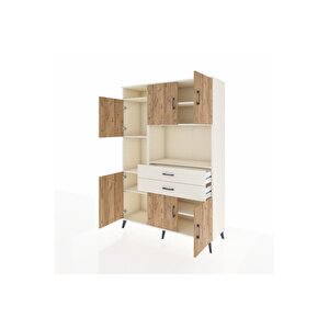 Hyperion Dolap 8 Raflı 2 Çekmeceli 6 Kapaklı 132x44x195 Aytaşı-çam/aytaşı