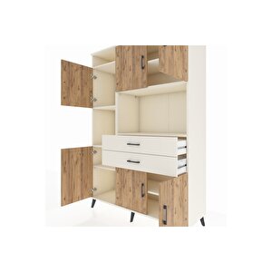 Hyperion Dolap 8 Raflı 2 Çekmeceli 6 Kapaklı 132x44x195 Aytaşı-çam/aytaşı