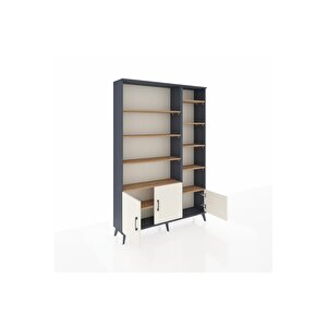 Arges Dolap 10 Raflı 3 Kapaklı 132x30x195 Antrasit-aytaşı/çam