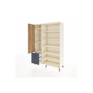 Hyperion Dolap 9 Raflı 3 Çekmeceli 3 Kapaklı 132x44x195 Aytaşı-çam/antrasit