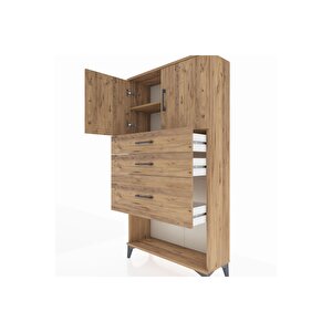 Arges Dolap 2 Raflı 3 Çekmeceli 2 Kapaklı 88x30x163 Çam-çam