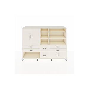 Hyperion Dolap 10 Raflı 6 Çekmeceli 4 Kapaklı 220x44x163 Aytaşı-aytaşı