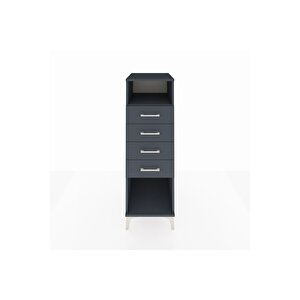 Kronos Dolap Tek Raflı 4 Çekmeceli 44x59x134 Antrasit-antrasit