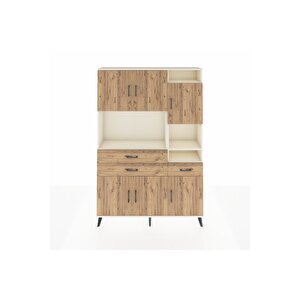 Arges Gardrop 10 Raflı 3 Çekmeceli 6 Kapaklı 132x30x195 Aytaşı-çam