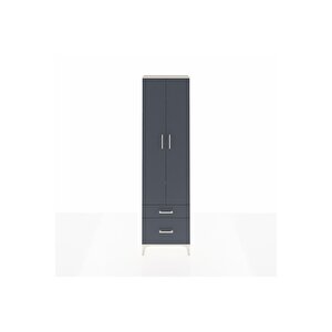 Arges Dolap 4 Raflı 2 Çekmeceli 2 Kapaklı 60x30x221 Aytaşı-antrasit