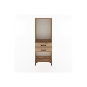 Arges Dolap Tek Raflı 2 Çekmeceli Tek Askılı 60x30x163 Çam-çam