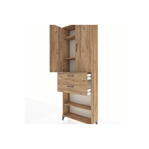 Arges Dolap 4 Raflı 2 Çekmeceli 2 Kapaklı 88x30x243 Çam-çam