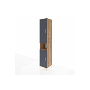 Hyperion Dolap 5 Raflı 2 Kapaklı Tek Askılı 44x44x243 Çam-antrasit