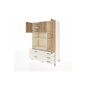 Kronos Dolap 7 Raflı 5 Çekmeceli 3 Kapaklı 132x59x195 Aytaşı-çam/aytaşı