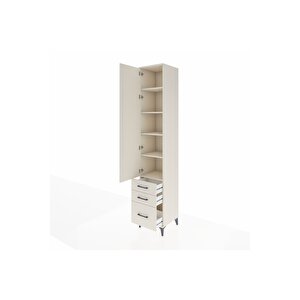 Hyperion Dolap 5 Raflı 3 Çekmeceli Tek Kapaklı 44x44x243 Aytaşı-aytaşı