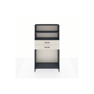 Arges Dolap 2 Raflı 2 Çekmeceli 88x30x163 Antrasit-aytaşı