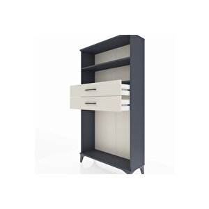 Arges Dolap 2 Raflı 2 Çekmeceli 88x30x163 Antrasit-aytaşı