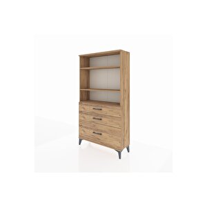 Arges Dolap 3 Raflı 3 Çekmeceli 88x30x163 Çam-çam