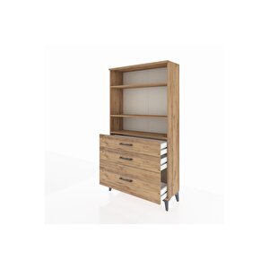 Arges Dolap 3 Raflı 3 Çekmeceli 88x30x163 Çam-çam