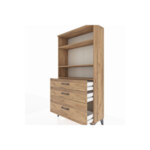 Arges Dolap 3 Raflı 3 Çekmeceli 88x30x163 Çam-çam