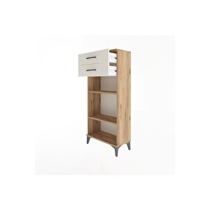 Arges Dolap 2 Raflı 2 Çekmeceli 60x30x134 Çam-aytaşı