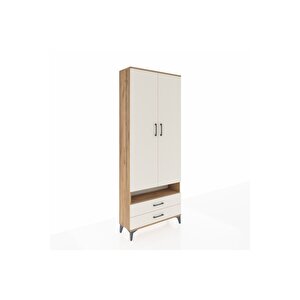 Arges Dolap 5 Raflı 2 Çekmeceli 2 Kapaklı 88x30x221 Çam-aytaşı