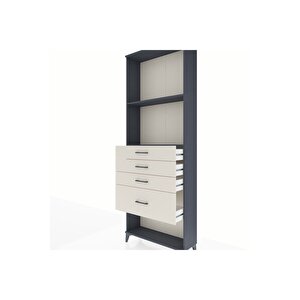 Arges Dolap 2 Raflı 4 Çekmeceli 88x30x243 Antrasit-aytaşı