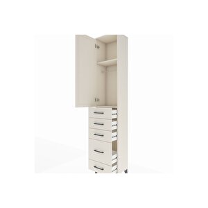 Arges Dolap 2 Raflı 5 Çekmeceli Tek Askılı 44x30x221 Aytaşı-aytaşı