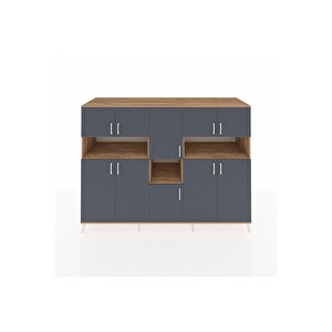 Kronos Dolap 14 Raflı 10 Kapaklı 220x59x163 Çam-antrasit/çam